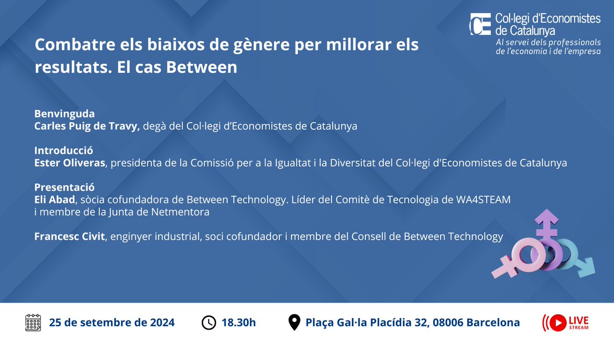 📢 Com podem combatre els biaixos de gènere per millorar els resultats empresarials?

🔎 Els Plans d'Igualtat en sectors com el tecnològic són de vital importància per assegurar la paritat d'oportunitats. Ho veurem amb el cas Between.

🔗 Vine: tinyurl.com/mur786x8