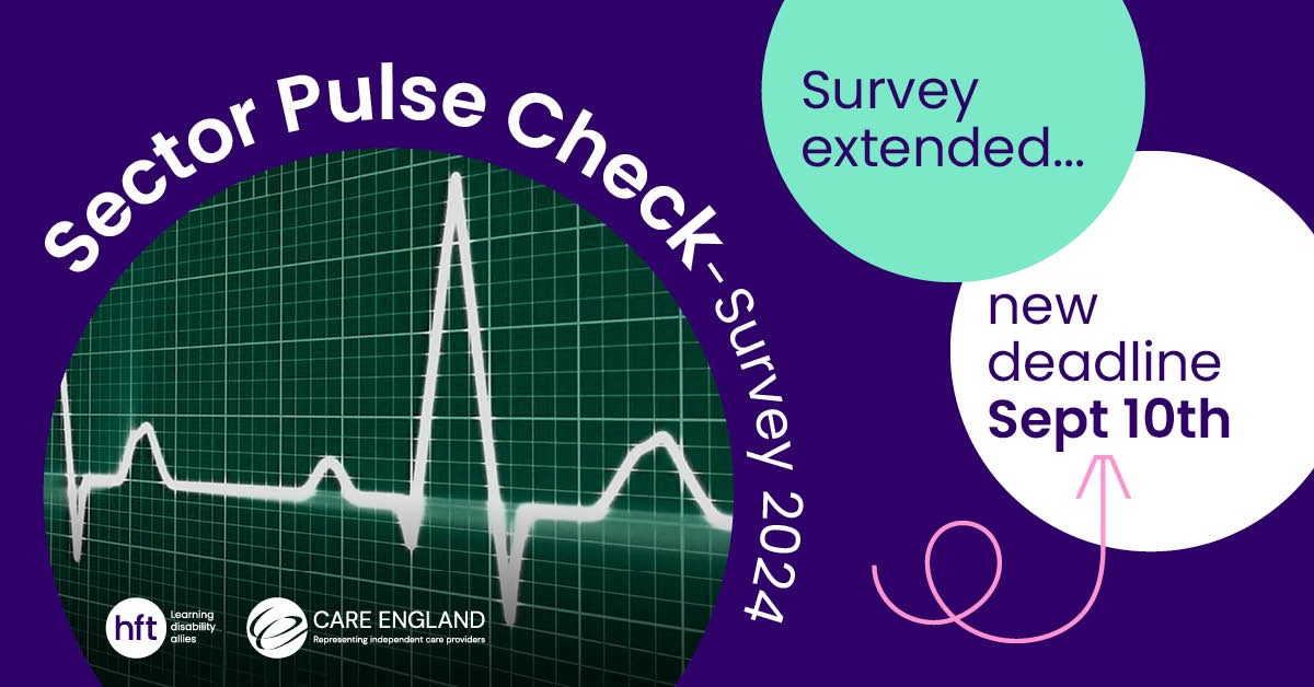 CareEngland's tweet image. 🚨 7 days left for care providers to complete our #SectorPulseCheck survey with @Hftonline

The Sector Pulse Check will give us evidence to support conversations with Govt. about a truly sustainable future for #AdultSocialCare 💚

Complete our survey now: surveymonkey.com/r/SectorPulseC…