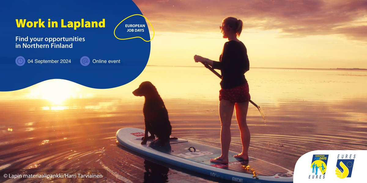 EURESJob's tweet photo. 🇫🇮 Northern Finland is seeking employees in #tourism and #hospitality! ❄️

Join the online recruitment event #WorkInLapland and take your career to Santa's hometown:
🗓️ 4 September
🕚 11 - 15 CET

Register now ➡️https://t.co/Mgf2TBhhGf

#EURESjobs #JobsInFinland #WorkInFinland https://t.co/jcvGHrYvHx
