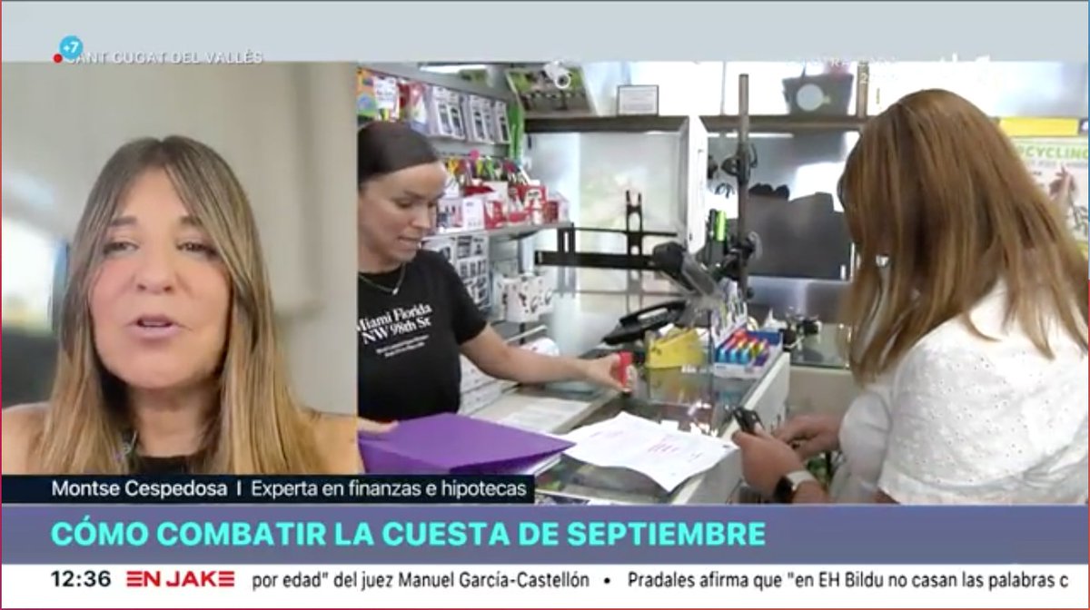 <a href="/VeroBeronika/">Verónica Careaga</a> <a href="/Xlapitz/">https://bsky.app/profile/xabierlapitz.bsky.social</a> 🔴📺Montse Cespedosa, experta en finanzas e hipotecas "Uno de los trucos principales es pasarse los libros entre los amigos. Es factible el ahorro en libros. Comprar día a día. Septiembre no es el mes idóneo para ahorrar".
#EnJakeETB
➡ eitb.eus/es/television/…
<a href="/Xlapitz/">https://bsky.app/profile/xabierlapitz.bsky.social</a>