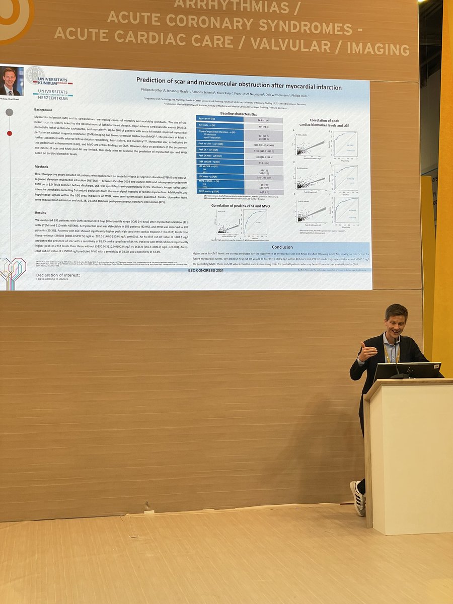 Philipp Breitbart (@kardiophil) on Twitter photo Last #ESCCongress day: presenting prediction of myocardial scar and microvascular obstruction after acute MI (CMR diagnosed) based on cardiac biomarker levels
#AGBreitbartRuile
<a href="/UHZ_UNIFreiburg/">UHZ Freiburg - Bad Krozingen</a> <a href="/Uniklinik_Fr/">Uniklinik Freiburg</a> <a href="/dirkwestermann/">Dirk Westermann</a> <a href="/_Ramona_Schmitt/">Ramona Schmitt</a> <a href="/AGIKinterv/">AGIK</a> <a href="/YoungDgk/">Young DGK</a> <a href="/HilgendorfIngo/">Ingo Hilgendorf</a> Last #ESCCongress day: presenting prediction of myocardial scar and microvascular obstruction after acute MI (CMR diagnosed) based on cardiac biomarker levels
#AGBreitbartRuile
<a href="/UHZ_UNIFreiburg/">UHZ Freiburg - Bad Krozingen</a> <a href="/Uniklinik_Fr/">Uniklinik Freiburg</a> <a href="/dirkwestermann/">Dirk Westermann</a> <a href="/_Ramona_Schmitt/">Ramona Schmitt</a> <a href="/AGIKinterv/">AGIK</a> <a href="/YoungDgk/">Young DGK</a> <a href="/HilgendorfIngo/">Ingo Hilgendorf</a>