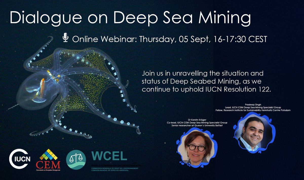 IUCN Ocean Team (@iucnocean) on Twitter photo Hosted on <a href="/IUCN/">IUCN</a> Engage, but we've opened it up to all. We would welcome you there for the discussion!
Registration here:
engage.iucn.org/event/dialogue…
<a href="/pra_deep_sea/">Pradeep Singh</a> <a href="/iucn_wcel/">IUCN-WCEL (World Commission on Environmental Law)</a> <a href="/IUCN_CEM/">IUCN_CEM</a> Hosted on <a href="/IUCN/">IUCN</a> Engage, but we've opened it up to all. We would welcome you there for the discussion!
Registration here:
engage.iucn.org/event/dialogue…
<a href="/pra_deep_sea/">Pradeep Singh</a> <a href="/iucn_wcel/">IUCN-WCEL (World Commission on Environmental Law)</a> <a href="/IUCN_CEM/">IUCN_CEM</a>