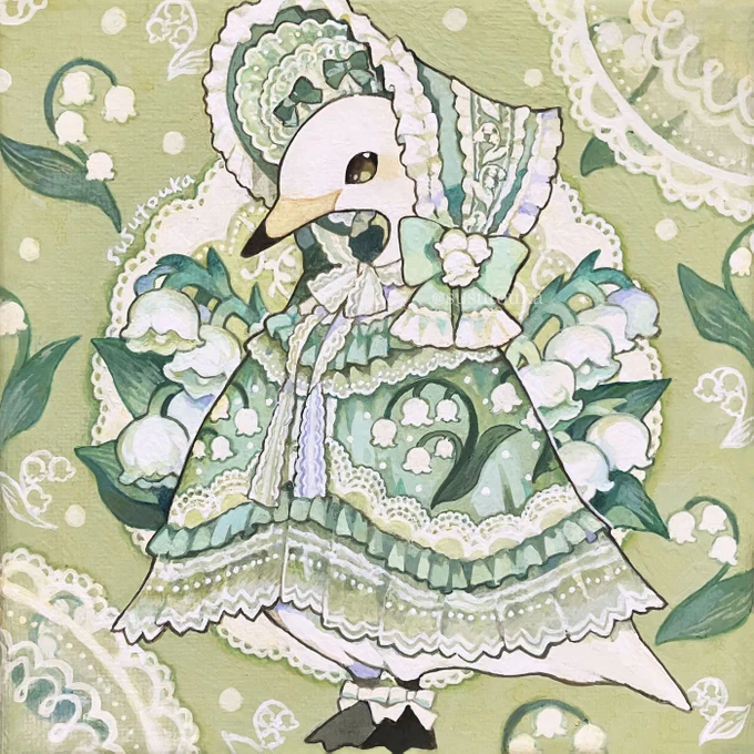 鳥 × お花のドレス シリーズ#私の個性はきっと誰かにささる 