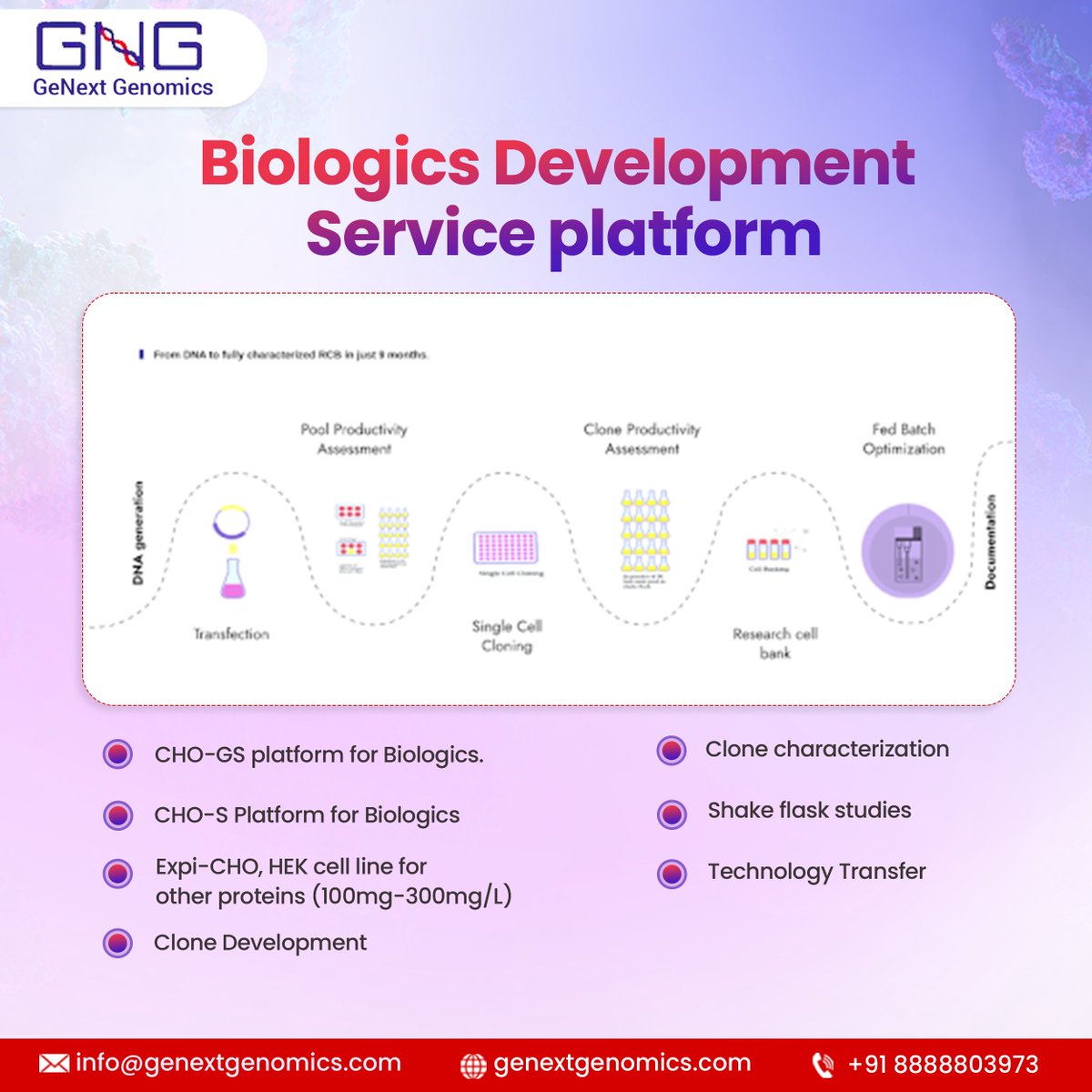 GeNextGenomics's tweet image. We are at the forefront of biologics development with our state-of-the-art platforms. 

To Read More - genextgenomics.com

#GenextGenomics #BiologicsDevelopment #ProteinEngineering #CHOPlatform #CloneDevelopment #BiotechInnovation #HighYieldProduction #BiopharmaExcellence