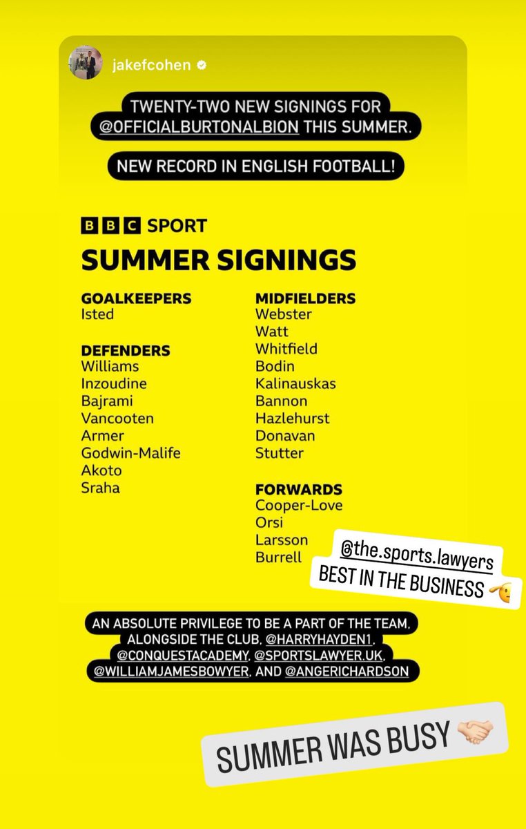 Harry Hayden (@hhayden93) on Twitter photo Was a very busy summer for us. Were mainly wrapped up now (famous last words) but looking forward to enjoying some football & continuing to build relationships moving forward.
Shout out <a href="/JakeFCohen/">Jake Cohen</a> who’s Sports & Entertainment team are the best in the business. Was a very busy summer for us. Were mainly wrapped up now (famous last words) but looking forward to enjoying some football & continuing to build relationships moving forward.
Shout out <a href="/JakeFCohen/">Jake Cohen</a> who’s Sports & Entertainment team are the best in the business.