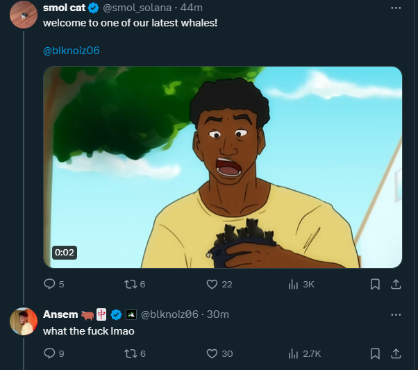 LeftCurvedsol's tweet image. You should reply to a $smol tweet like Ansem

Then we can make you a welcome animation

That would do the trick!