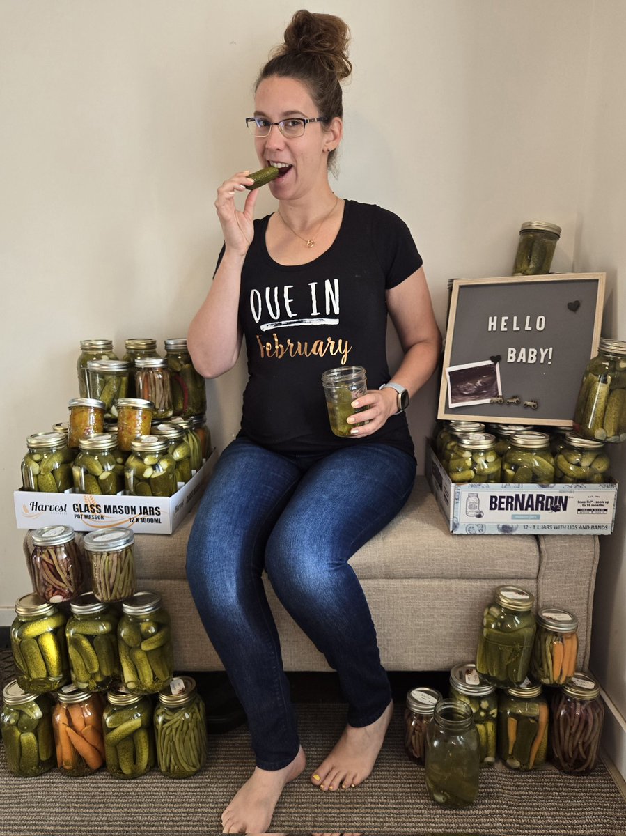 Luckily, we grow a wild garden and can make a mean pickle! Almost half cooked! #18weeks #babyonboard #labouroflove