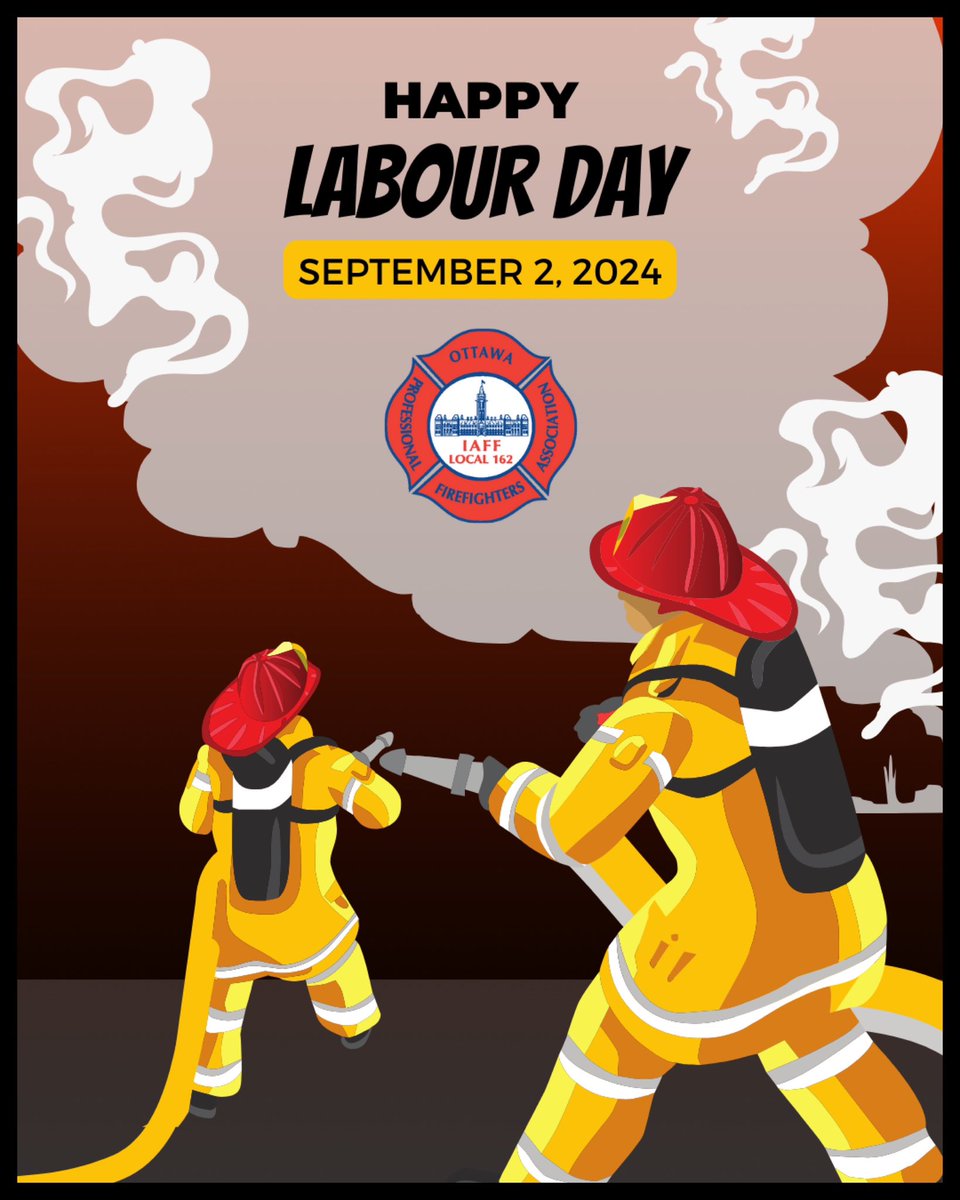 OPFFALocal_162's tweet image. Happy Labour Day from Ottawa&apos;s Professional Firefighters.

Today we celebrate all the workers who make Canada a great place to live. Labour unions play a vital role in keeping them protected!

#CanLab #OttLab #IAFF #Solidarity
#UnionProud #UnionStrong