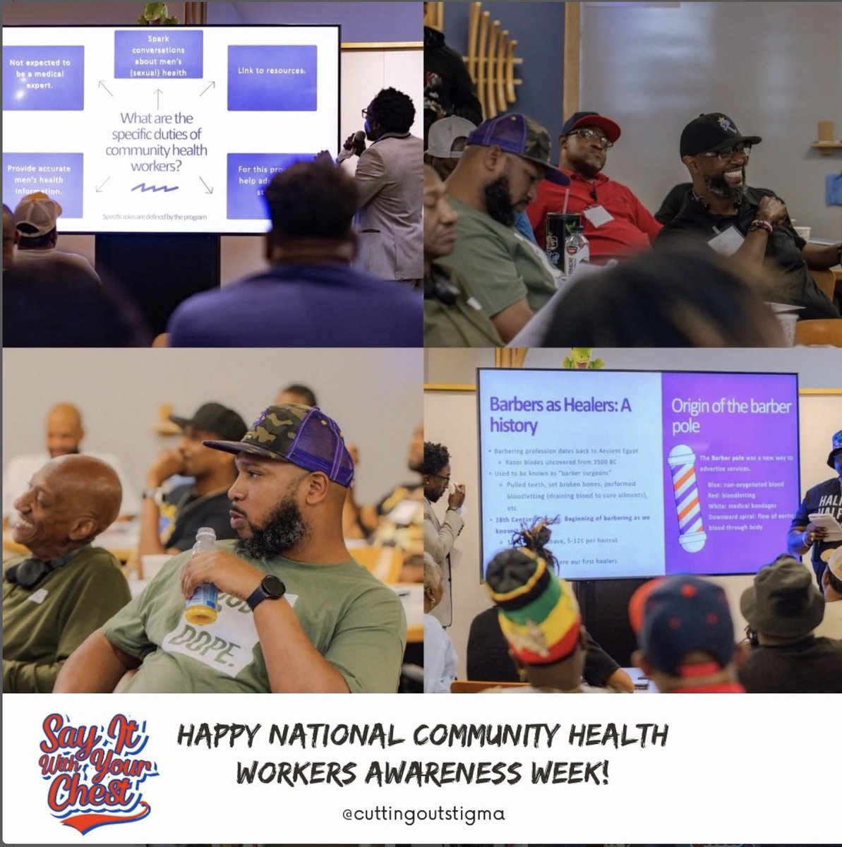 Community Health Workers (CHWs) are frontline professionals with deep ties to their communities. Happy CHW Awareness Week! 🎉 Follow our #CuttingOutStigma campaign as we train TN barbers as CHWs to tackle health disparities in HIV and Black Men's health!#HIVAwareness #CHW