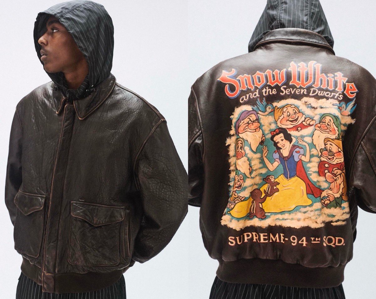 Supreme 24FW Week3 に白雪姫のアートワークを使用したSchott製レザー