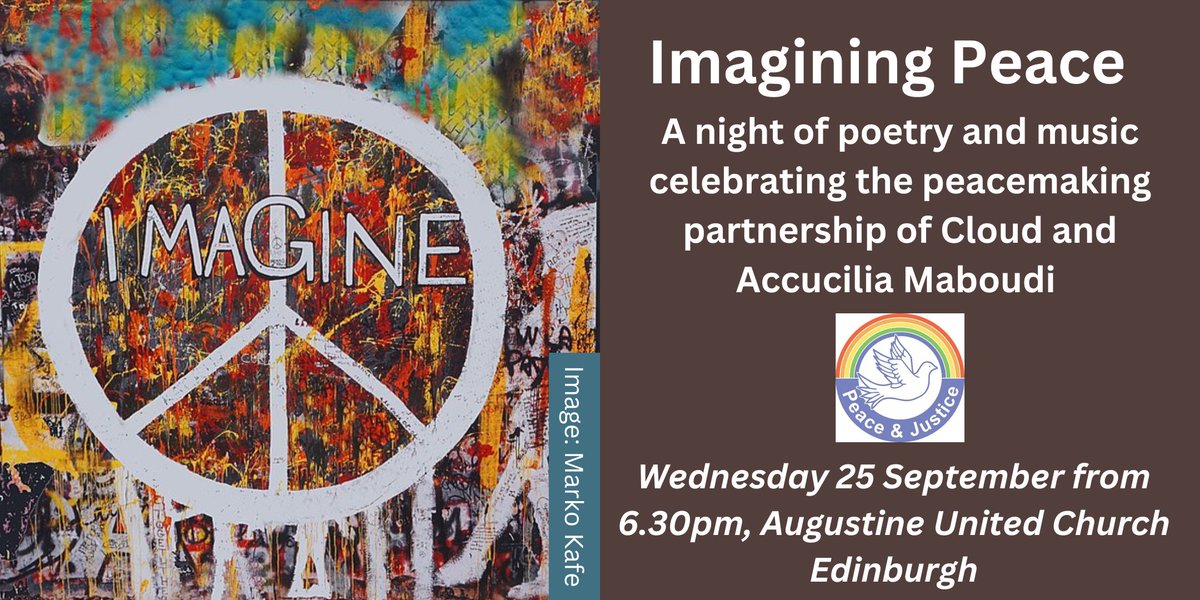 This year’s Carnall Award will go to Cloud and Accucilia Maboudi who have been working with young people in Zimbabwe to bring a message of peace to a new generation through sport &amp; poetry.

Join us to celebrate peacemakers through music and poetry
bit.ly/4e6lrcd #peace