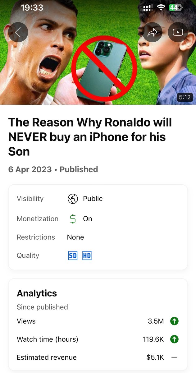 YouTube Video Case Study:  

Views: 3,5 Million
Revenue: $5127
Cost: $50
Profit: $5077

Want to learn how I did it? Like + Comment ’YT’, and I'll DM you my Full Masterclass FOR FREE! (First 500 people)