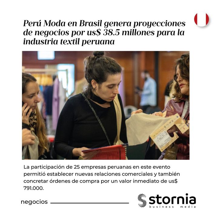 storniaglobal's tweet image. 👗💰Moda Peruana en Brasil

La moda peruana está generando proyecciones de negocios por USD 38.5 millones en Brasil, según datos recientes.

Nota completa 📲stornia.com/mundo/peru/neg… 

#ModaPeruana #Textil #Negocios #Brasil #Perú #Stornia