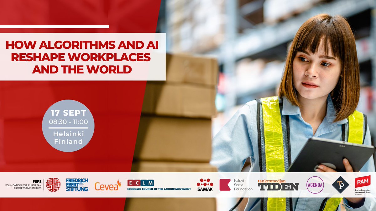 How has #ArtificialIntelligence &amp; #AlgorithmicManagement transformed the workplace?

💡Join us in Helsinki 🇫🇮 &amp; online to discuss the results of our survey "Computer in command" w/authors, experts, trade unionists &amp; policymakers

ℹ bit.ly/AlgorithmsResh…