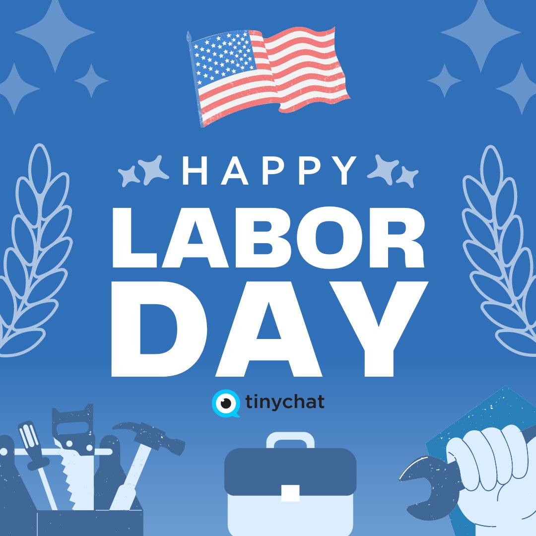 tinychat's tweet image. Sending Labor Day cheers your way! Savour the holiday vibes, with love from the entire tinychat team. 🎉🛠️ #tinychat #Downloadtinychat #LaborDay #LaborDayCelebration