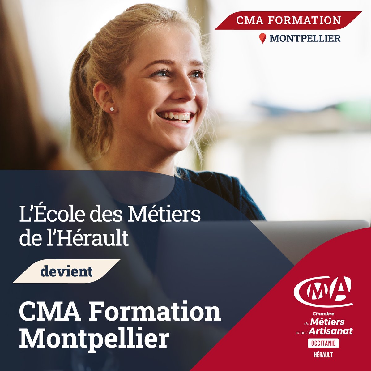 🌞CMA Formation #Montpellier #ClermontlHerault : nouveau nom, même engagement ! 

En septembre, les CFA de la Chambre de Métiers et de l’Artisanat Occitanie deviennent #CMAFormation. Continuez à faire confiance à notre expertise pour former vos apprentis ! #Artisanat #Recrutement