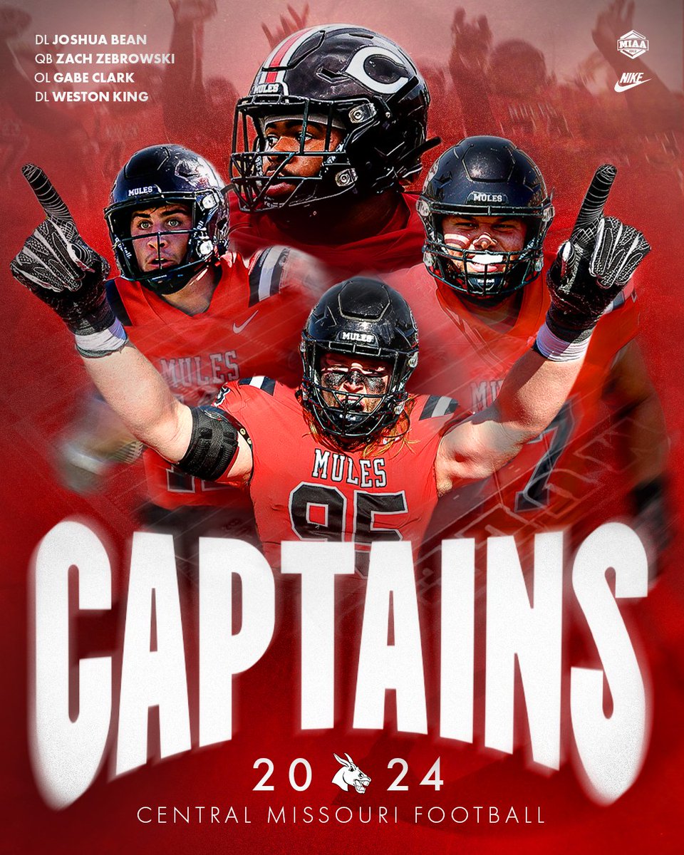 Mules Football (@ucmfootballteam) on Twitter photo BREAKING NEWS: 🚨Football is back in the Burg' and we are proud to be led by these four student - athletes.🚨 Zach Zebrowski <a href="/zach_zebrowski5/">Zach Zebrowski</a>, Josh Bean <a href="/TheLeanBean74/">Josh Bean</a>, Weston King <a href="/WestonKing73/">Weston King</a>, Gabe Clark, <a href="/gabeclark2000/">Gabe Clark</a> #EPIC #MissionOriented BREAKING NEWS: 🚨Football is back in the Burg' and we are proud to be led by these four student - athletes.🚨 Zach Zebrowski <a href="/zach_zebrowski5/">Zach Zebrowski</a>, Josh Bean <a href="/TheLeanBean74/">Josh Bean</a>, Weston King <a href="/WestonKing73/">Weston King</a>, Gabe Clark, <a href="/gabeclark2000/">Gabe Clark</a> #EPIC #MissionOriented