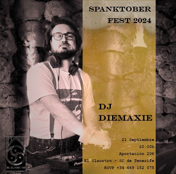 Confirmamos que DJ DieMaxie amenizará la velada pinchando para los asistentes a ritmo de azotes. Nos vemos el 21!