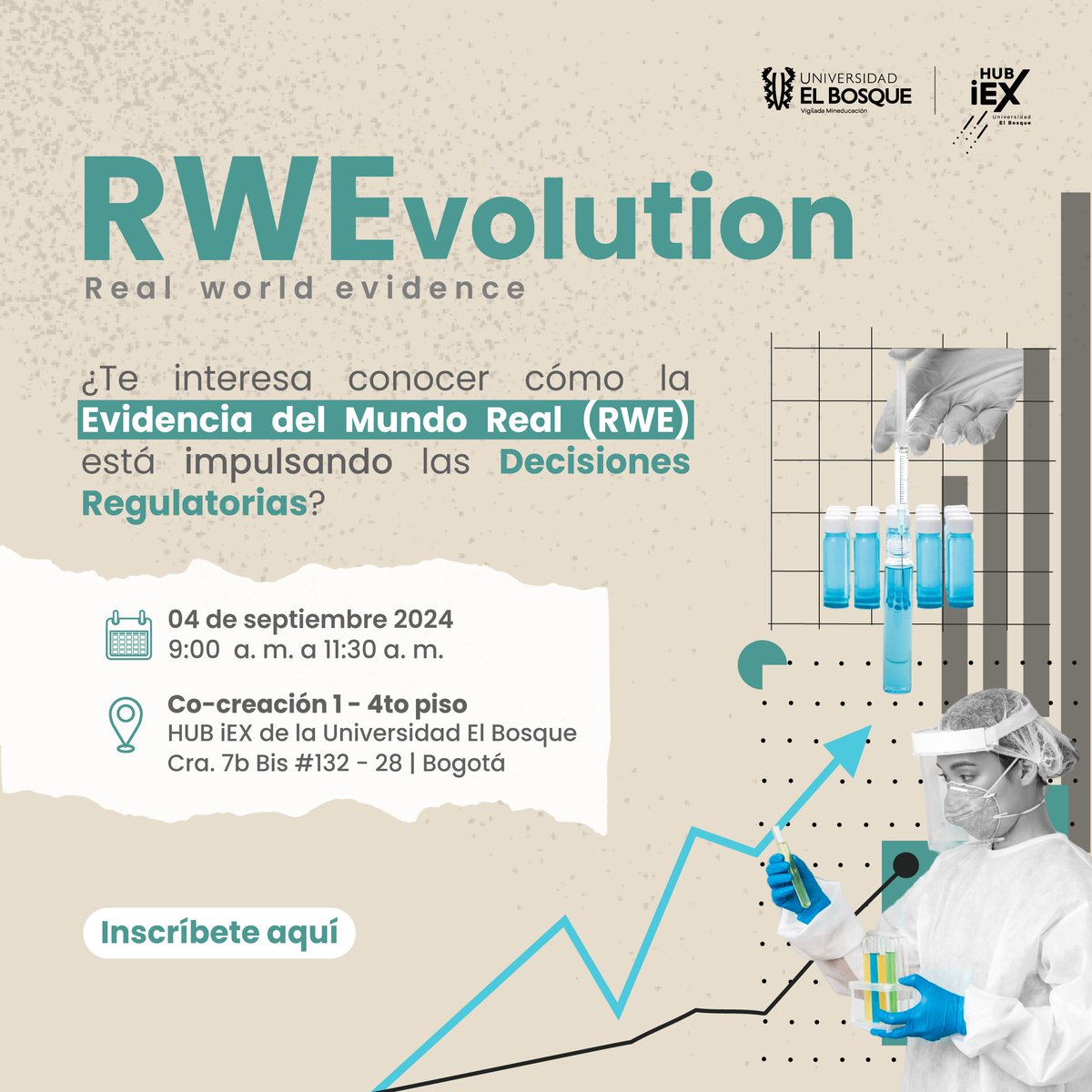 Descubre cómo la Evidencia del Mundo Real (RWE) está revolucionando las decisiones regulatorias y transformando la práctica clínica. 🌳 ¡No te lo pierdas!

📑 Inscríbete aquí 👉 ow.ly/5mlk50TanGK

#UniversidadElBosque #Salud #RWE #Evolución #HUB