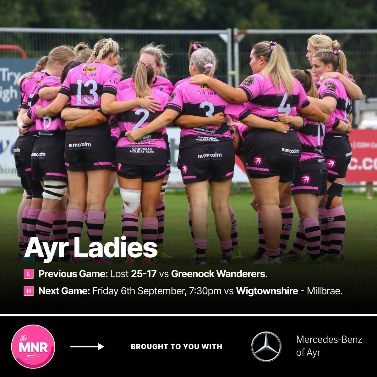 OfficialAyrRFC's tweet photo. The Monday Night Roundup | 🗒️

Start your week off by catching up on all the ongoings at the club - Brought to you with Mercedes-Benz of Ayr!

Check out all our teams below: 👇
https://t.co/au4hAaOUDa

#millbraemade | #MNR https://t.co/dqRlCFDydm