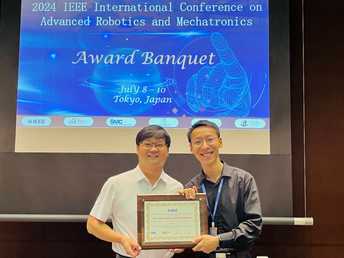 Tsinghua_Uni's tweet image. Kudos to #ClassOf2021 Ph.D. Yu Jichuan &amp;amp; Prof. Hu Chuxiong for winning the Best Paper Award in Advanced Robotics at the ICARM 2024. Their work focuses on real-time motion planning for multi-robot manipulation in dynamic environments. #InnovativeTsinghua