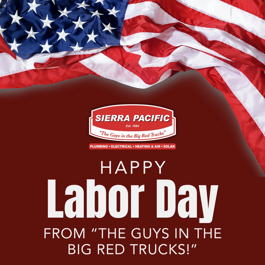 SierraPacificCA's tweet image. Happy Labor Day! This Labor Day, we’re not just celebrating the hard work of our team, but also the incredible spirit of our Northern California community! 🌟 
#SierraPacificHome #TheGuysInTheBigRedTrucks #HVAC #HVACCareers #HVACTechnician #Sacramento
