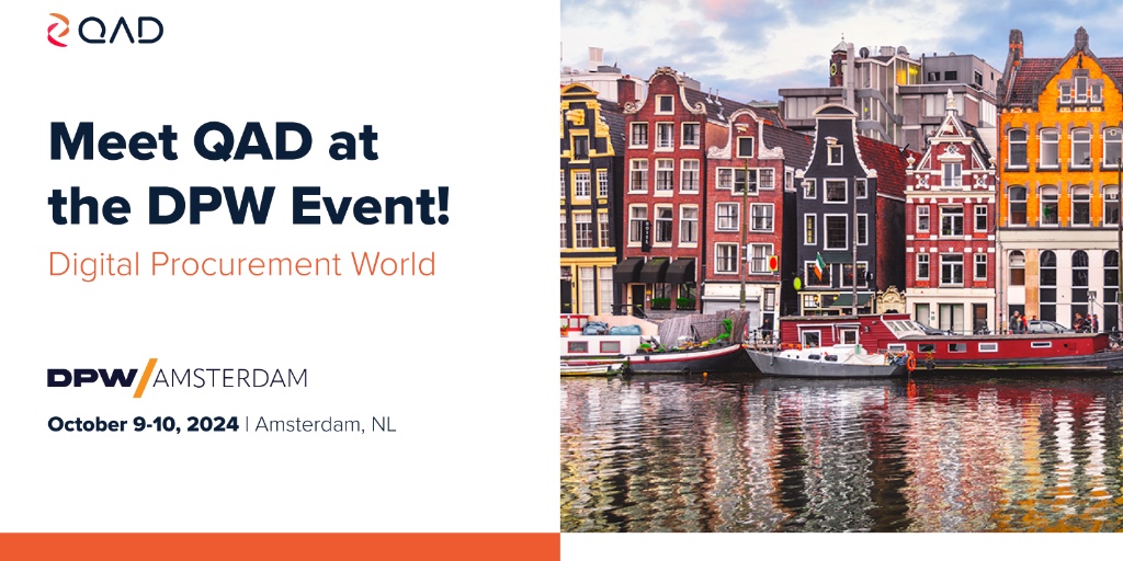 QAD_Community's tweet image. Reduce inventory by 25%, reduce processing costs by 80%, and slash scope 3 emissions. Join us at the DPW event in Amsterdam October 9-10! Book time with our experts here: bit.ly/4dOSO3G #DPWAmsterdam #MakeTechWork #SupplyChain