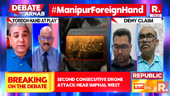 republic's tweet photo. #ManipurForeignHand | I've been talking about this for the past 1.5 years. Manipur is not (facing) a law and order issue; it's a geo-political issue. What we are witnessing is the implementation of 'Project K' (Kukiland) - an artificial Christian nation carved out of Bangladesh, Burma, and India's Manipur & Mizoram and to cut off India's access to Southeast Asia, to isolate and to create this artificial nation, which will serve as the second Eastern Pakistan: Abhijit Chavda (@AbhijitChavda) Geo-Political Analyst

The Debate on #NationsSharpestOpinion with Arnab is now #LIVE, on-air, and online. Tune in and fire in your views - https://t.co/QF9oP8JNZL

#Manipur #Imphal #ManipurNews #Kuki #Koutruk #KukiDroneAttack #KukiChinNationalFront