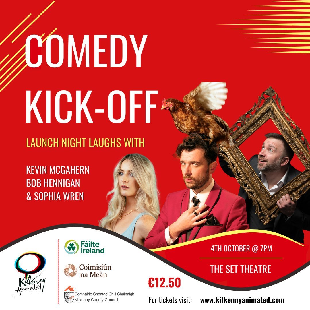 Join us for the launch night of Kilkenny Animated on October 4th, as we get this year's festival off to a cracking start! 

#KilkennyAnimated2024 #IrishComedy #ComedyKilkenny #AnimationFestival #IrishAnimation #Festival #Kilkenny