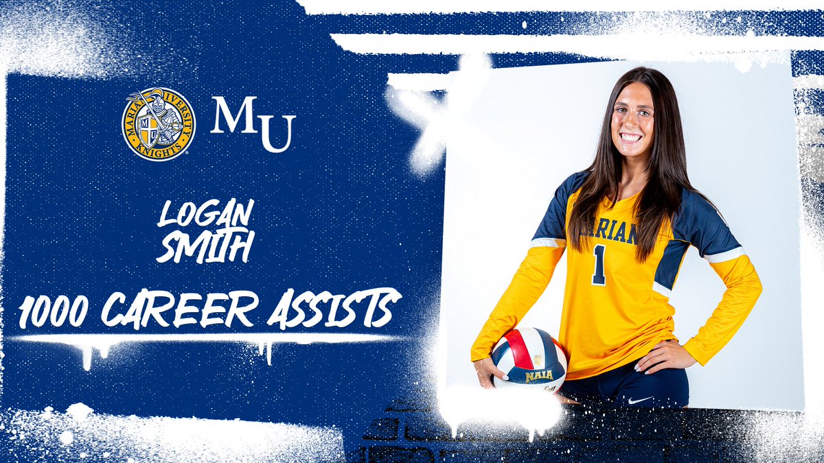 1⃣0⃣0⃣0⃣ 𝘾𝙖𝙧𝙚𝙚𝙧 𝘼𝙨𝙨𝙞𝙨𝙩𝙨

In Saturday's <a href="/MarianVball/">Marian Volleyball</a> win over MidAmerica Nazarene, Logan Smith eclipsed 1000 career assists in her time as a Knight!

Congratulations Logan on reaching this career milestone!