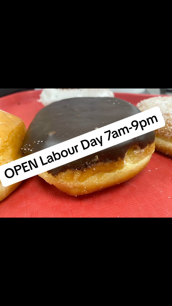 We are open for business regular hours for Labour Day! Looks like it’s going to be a beautiful day! Thank you to our team that’s works so hard today and every other day. #donutmillreddeer
