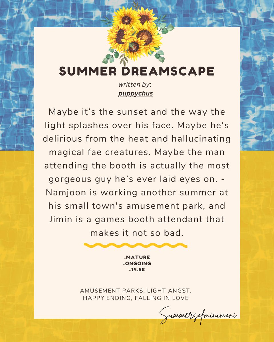 ₊✩🌻•Summers of Minimoni•🌻★₊ - RESTING (@minimonifest) on Twitter photo 🌻 summer dreamscape 🌻
🌞author: <a href="/puppychus/">✯ khai⁷ ✯ switch connoisseur</a>
🔗link:archiveofourown.org/works/58239490… 🌻 summer dreamscape 🌻
🌞author: <a href="/puppychus/">✯ khai⁷ ✯ switch connoisseur</a>
🔗link:archiveofourown.org/works/58239490…