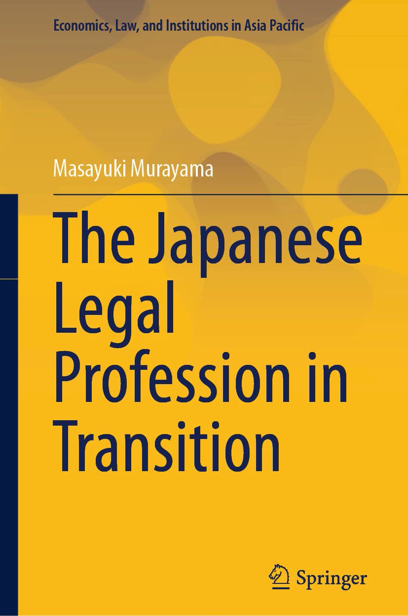 NEW: The book ‘The Japanese Legal Profession in Transition’ edited by Masayuki Murayama analyses effects of gender and socio-legal factors upon their careers, including income, over decades. link.springer.com/book/10.1007/9…