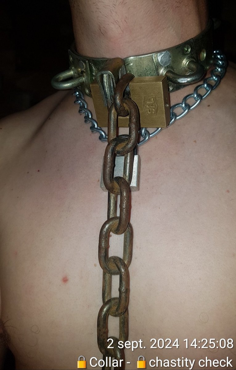 Johnbound8's tweet photo. Now collar is fucking tight😨😨😨...no gap😧😧😧...no opening...😩😩😩 https://t.co/v4MU9AEBc6
