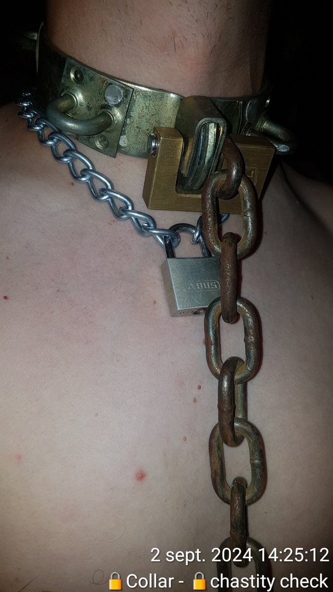 Johnbound8's tweet photo. Now collar is fucking tight😨😨😨...no gap😧😧😧...no opening...😩😩😩 https://t.co/v4MU9AEBc6