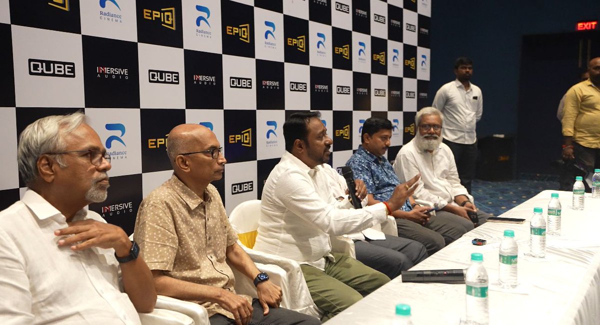 qubecinema's tweet photo. Just launched: A spectacular new @epiqcinema  #PremiumLargeFormat cinema at @RadianceCinema #Madurai.

The launch event yesterday addressed media and young social media influencers from Madurai. 

A 240-seater auditorium with stadium seating, 50ft wide by 27ft high screen, #Barco 4K #RGBLaser projector and #DolbyAtmos sound, designed and integrated by @qubecinema to bring a never-before cinema experience to Madurai. This is the second #EPIQ in Tamil Nadu and the fourth in the country.

Bookings now open. Head to @RadianceCinema for updates.