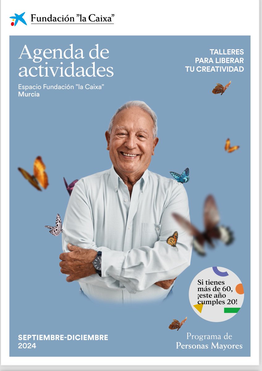Nuevas actividades te esperan en Espacio Fundación “la Caxia” Murcia y una gran sorpresa para este trimestre. Si tienes más de 60 año cumples 20. ¡Ven a descubrirlo! <a href="/FundlaCaixa/">Fundación ”la Caixa”</a> #Murcia #agendaespaciocaixamurcia