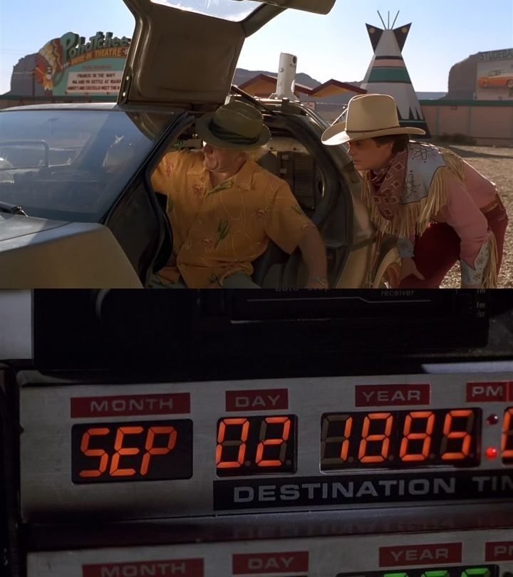 CineCalendar's tweet photo. Sept 2nd 1885 - Marty McFly arrives back in 1885, after buying some authentic clothes to blend in. 

📽️📅 Back to the Future Part III (1990) https://t.co/H4pCNyQAJ9