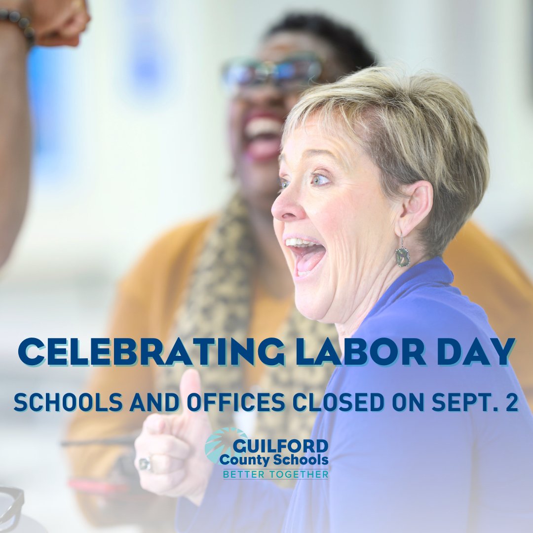 #GCSCelebrates | It's Labor Day, and our schools and central offices are closed today, September 2, in honor of the holiday.

We celebrate Labor Day to recognize the American labor movement and the achievements of workers across the nation. 🌟💙