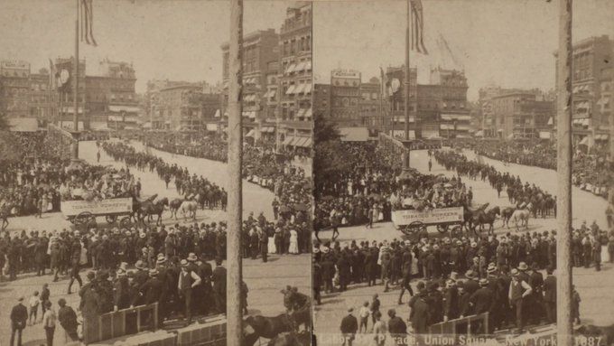Workers, including cigarmakers, dressmakers, printers, shoemakers, and bricklayers risked their jobs to attend the first Labor Day march. At least ten thousand marchers showed up to fight for an 8-hour workday and an end to child labor and oppressive working conditions.