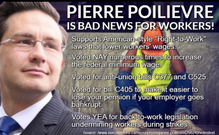 bk_belton's tweet photo. 🇨🇦LABOUR DAY MESSAGE🇨🇦
Remember Canada - BOT Boy does not care about Canadian workers. We have the voting  records to prove it. PP cares about his rich corporate pig pals &amp; donors - nothing else. Pierre’s a deceitful Fraud &amp; will never be PM. 🇨🇦🇨🇦🇨🇦
#PierrePoilievreIsLyingToYou https://t.co/zKglCbtSTV