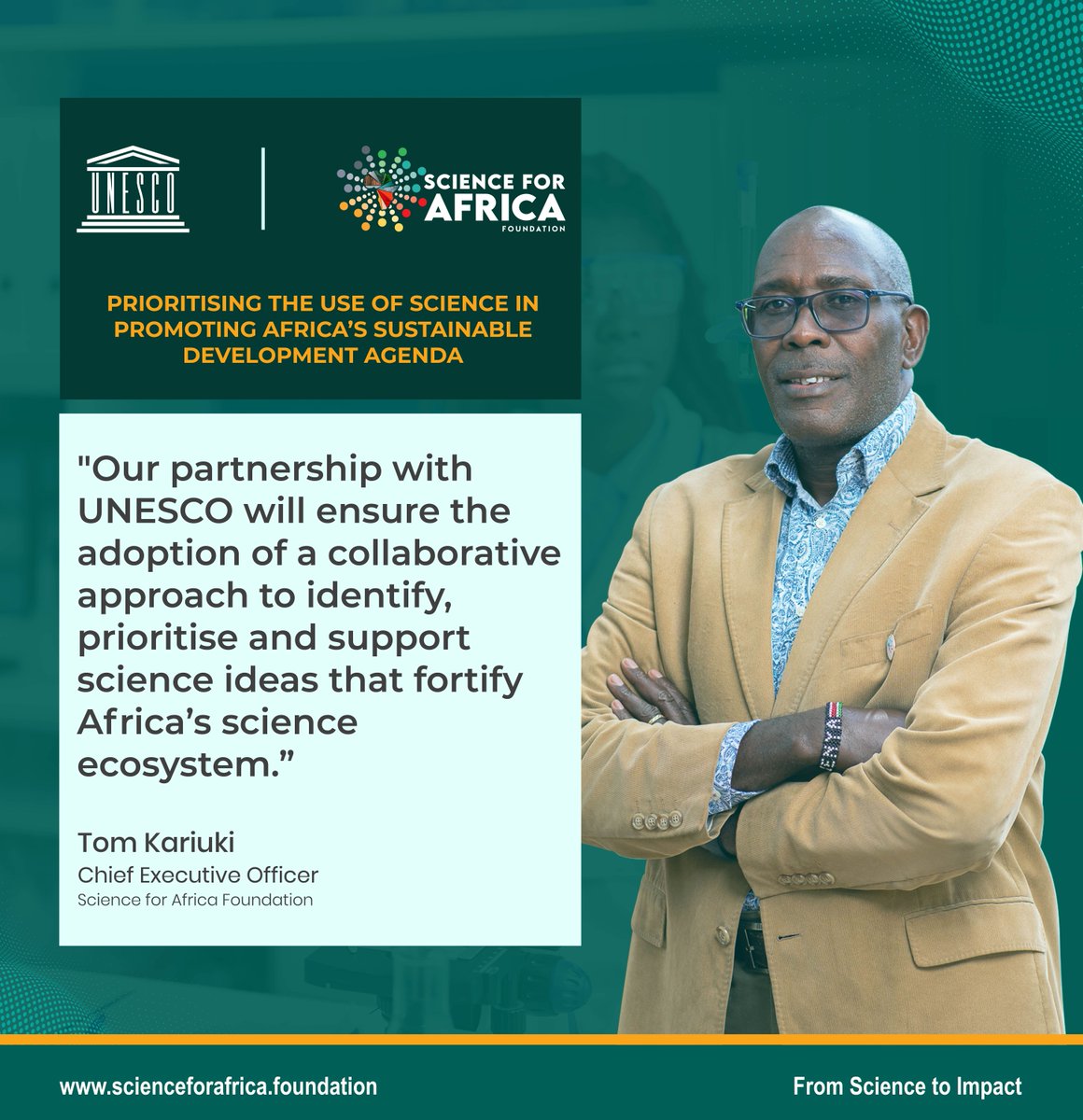 SciforAfrica's tweet image. The SFA Foundation and @UnescoEast prioritise the use of science in promoting Africa’s sustainable development agenda 🔗 bit.ly/3TfrCCF