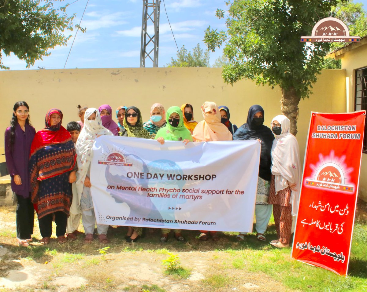 ShuhadaForum's tweet photo. Supporting Our Families:
Balochistan Shuhada Forum conducts a one-day Mental Health and Psychosocial Support (MHPSS) session for the families of martyrs
Trainer: Manahil Khan (Clinical Psychologist)
#balochistanshuhadaforum https://t.co/ylnB3OeSp6