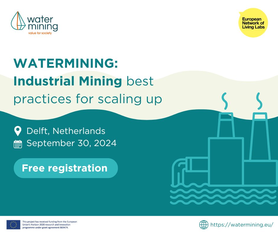 WATER-MINING H2020 (@watermining) on Twitter photo 💧Join us for "WATER-MINING: Industrial Mining Best Practices for Scaling Up".
🗓️ Sept. 30
🕓 16:00-17:30 CET
📍 Green Village (TU Delft)
Network, learn, and explore innovative #water management solutions!🌍
🔗 Register now: bit.ly/3Lp7utC
⏰ Deadline: Sept 27, 2024 💧Join us for "WATER-MINING: Industrial Mining Best Practices for Scaling Up".
🗓️ Sept. 30
🕓 16:00-17:30 CET
📍 Green Village (TU Delft)
Network, learn, and explore innovative #water management solutions!🌍
🔗 Register now: bit.ly/3Lp7utC
⏰ Deadline: Sept 27, 2024