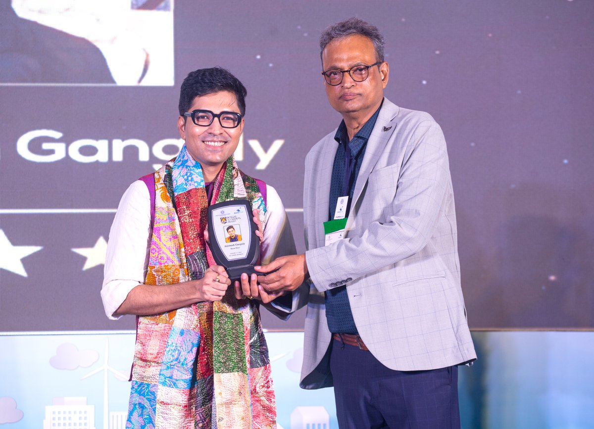 Animesh Ganguly, actor, entrepreneur, and anchor, received recognition for his role as host and anchor at the Bengal to Nation Award Ceremony.