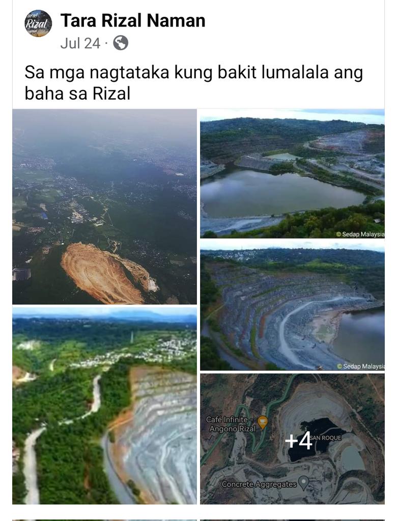 Our prayers are with the Rizal citizens affected by today's flooding. All the more, we must come together to oppose quarrying and land conversion in the Masungi landscape and the Upper Marikina Watershed. In September 2022, after two years of campaigns by civil society groups,