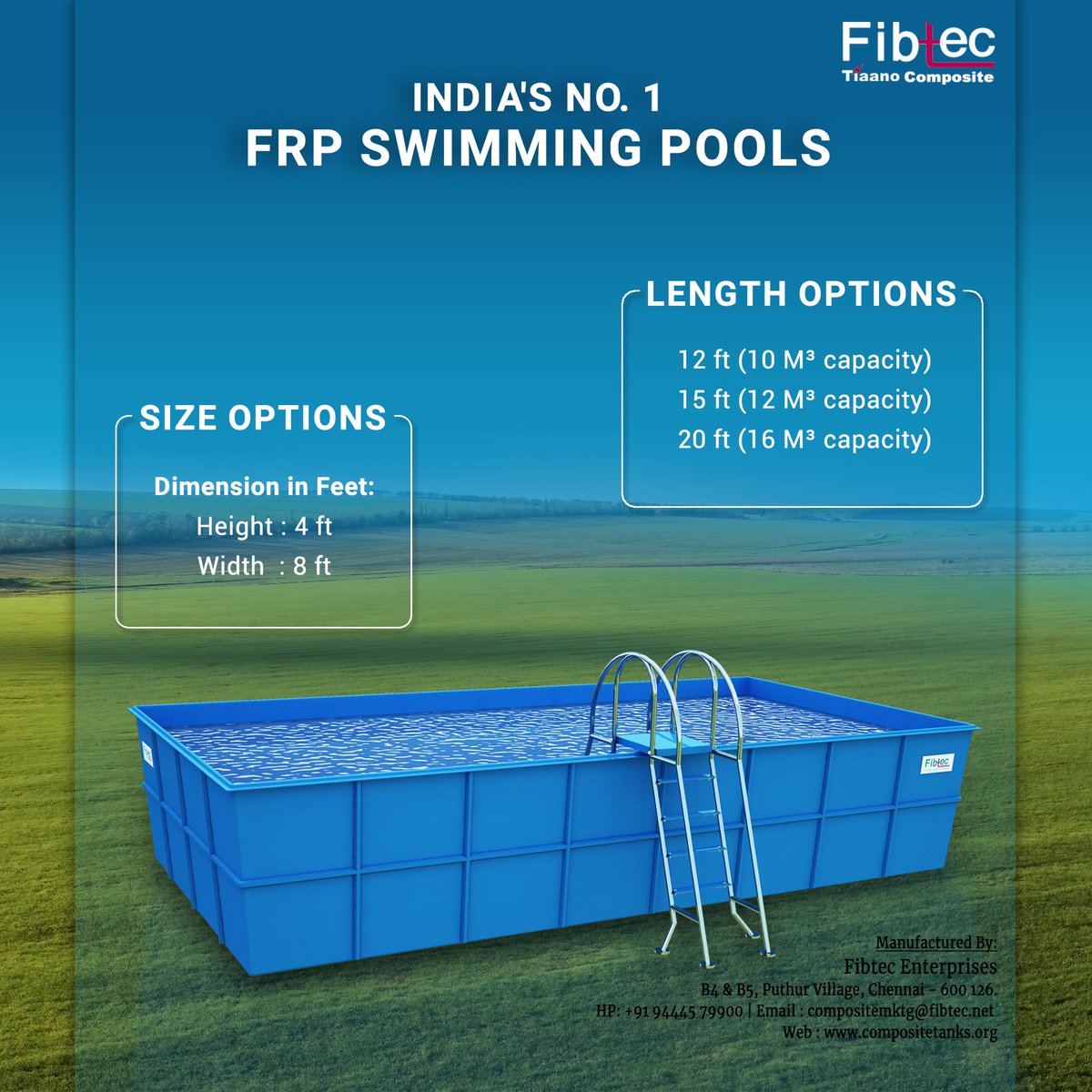 TiAnodeFab's tweet image. Fibtec's FRP (Fiberglass Reinforced Plastic) pools offer a superior alternative .
#Fibtec #FRPPools #Tiaano #IndustrialSolutions #Sustainability #SwimmingPools #Durable #Hygienic #Corrosionresistant #Costeffective #EasyInstallation #LifetimeGuarantee #Innovation #PoolMaintenance