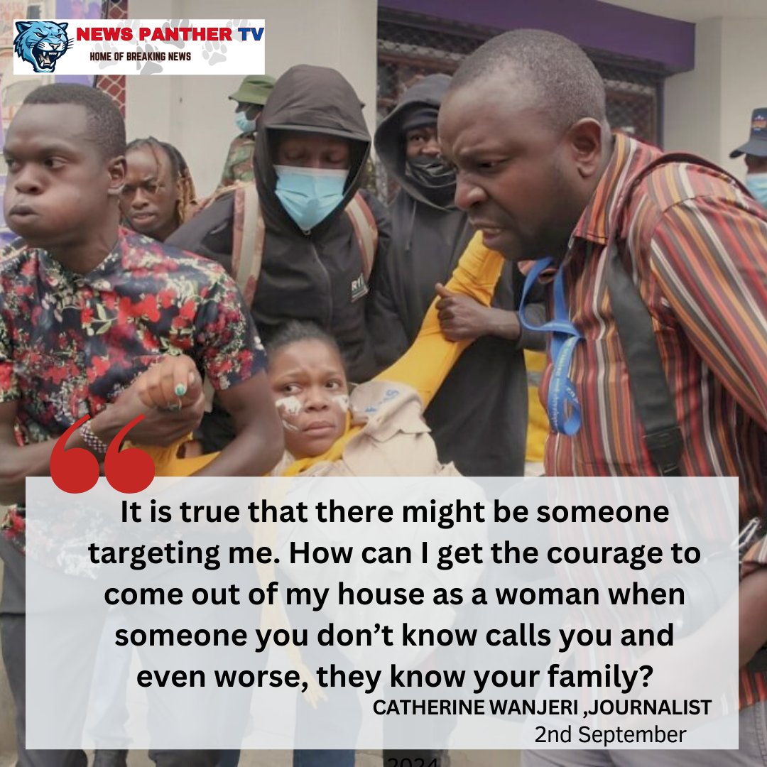 NewspantherTv's tweet photo. "Someone targeting me." K24 Journalist Catherine Wanjeri who was Shot During Protests Receives Death Threat #NairobiNorthernBypass #NancyMacharia #RebeccaMiano #JKIA #Maandamano #Sakaja #EliudKipchoge https://t.co/OaI0zt0NsR