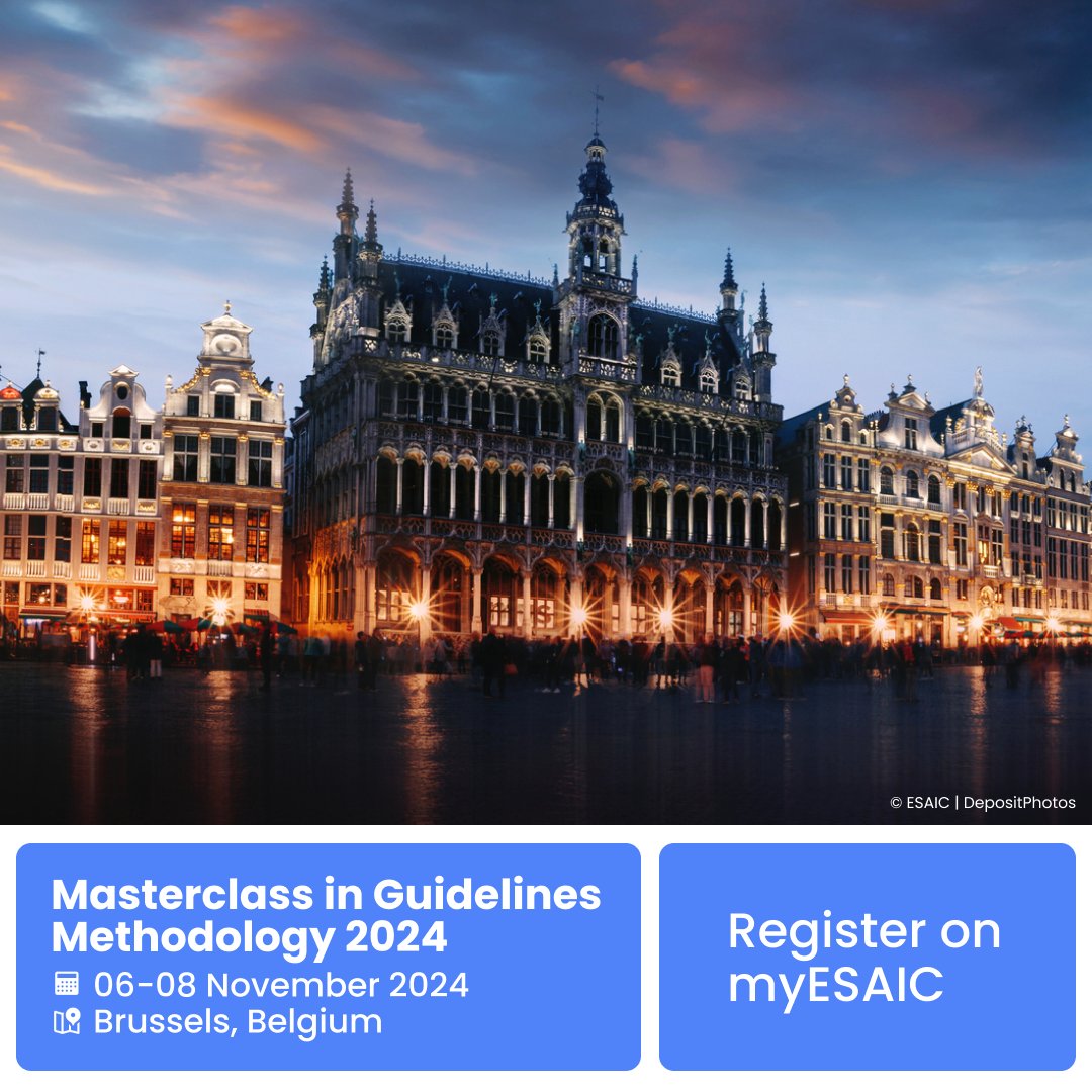 ESAIC_org's tweet photo. Register for the Masterclass in #GuidelinesMethodology 2024!
This masterclass is aimed at providing participants with an intro into the principles and methods for developing, evaluating, and implementing clinical guidelines.
👉https://t.co/1fVv3HreME
#ESAICguidelines #ESAIC https://t.co/CgoLzJRuXR