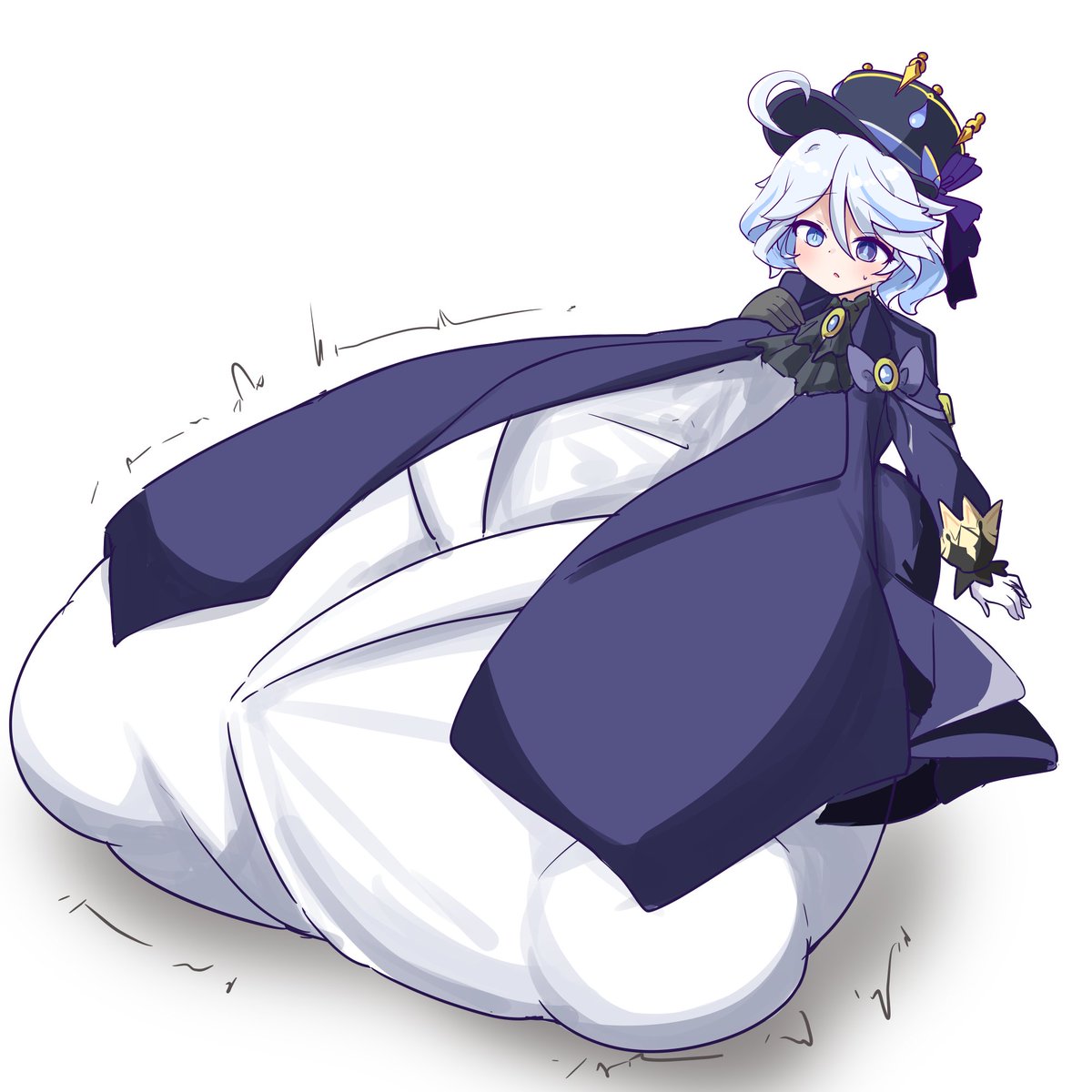 Skeb依頼で、膨乳するフリーナを描かせていただきました!ありがとうございました。 